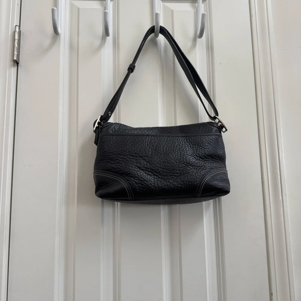 Coach Black Pebble Leather Shoulder Bag